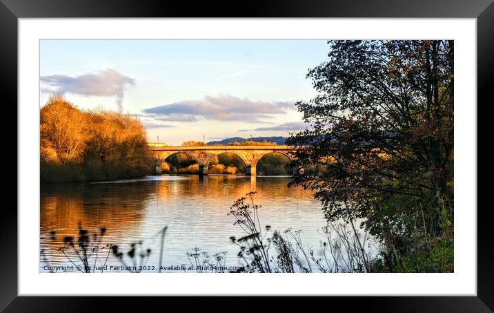 Over The Tyne at Hexham Framed Mounted Print by Richard Fairbairn