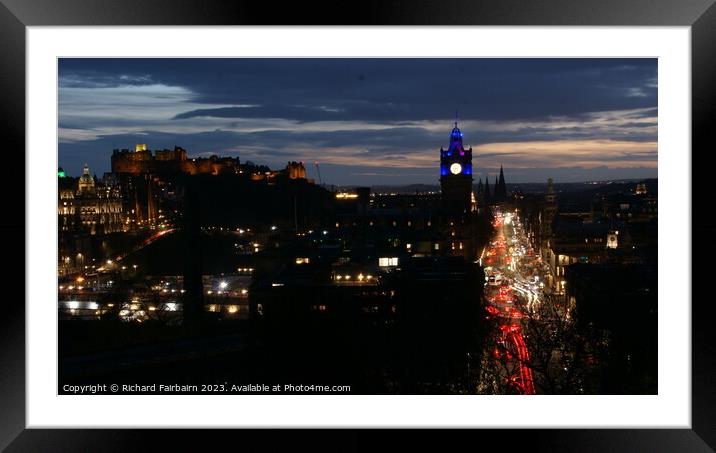 Edinburgh Skyline Framed Mounted Print by Richard Fairbairn