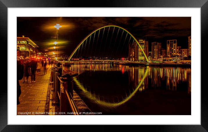 Gateshead Millennium Bridge Framed Mounted Print by Richard Fairbairn