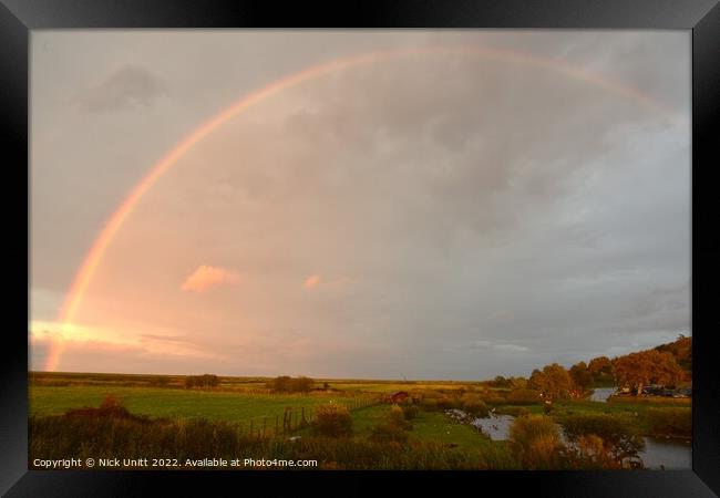 Rainbow over Blakeney Marshes Framed Print by Nick Unitt