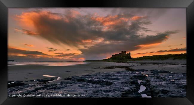 Bamburgh Castle Sunrise Framed Print by Robert Bell