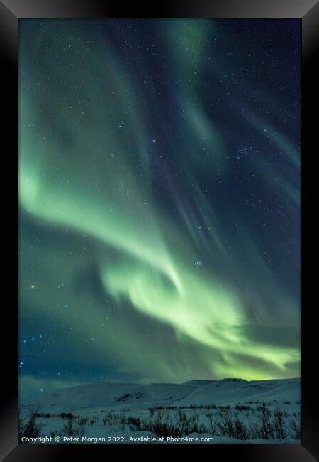 Lapland Aurora Framed Print by Peter Morgan
