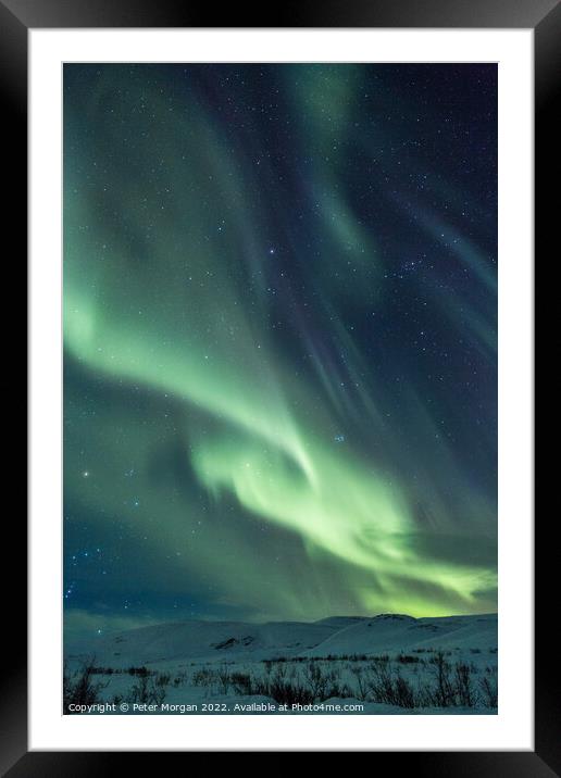 Lapland Aurora Framed Mounted Print by Peter Morgan