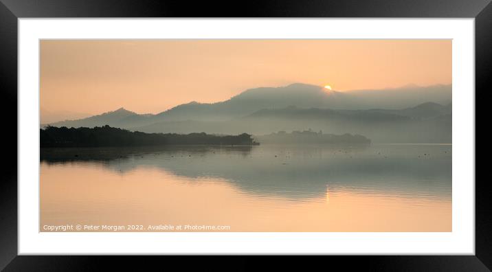 Misty Chinese Sunrise Framed Mounted Print by Peter Morgan