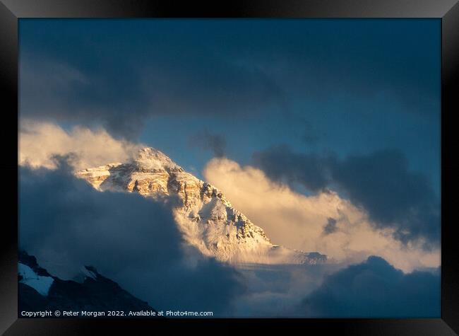 Everest at Sunset Framed Print by Peter Morgan