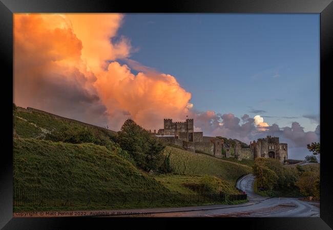 Sky cloud Dover Castle Framed Print by Matt Pennal