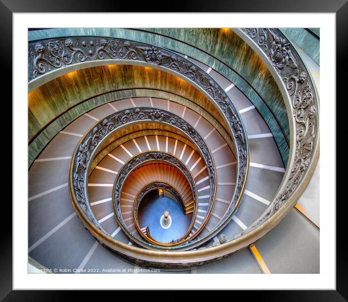 Snail Staircase Vatican Rome Framed Mounted Print by Robin Clarke