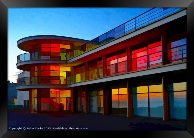 Art Deco Building at Sunset Framed Print by Robin Clarke
