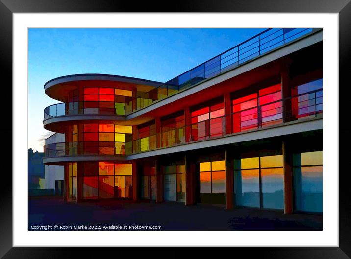 Art Deco Building at Sunset Framed Mounted Print by Robin Clarke