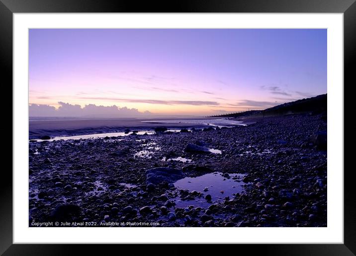 A sunset over a body of water Framed Mounted Print by Julie Atwal