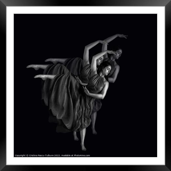 Dance monochrome Framed Mounted Print by Cristina Pascu-Tulbure