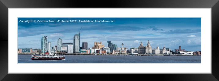 Liverpool waterfront with boat Framed Mounted Print by Cristina Pascu-Tulbure
