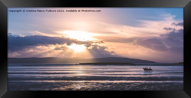 Hoylake beach riders at sunset Framed Print by Cristina Pascu-Tulbure