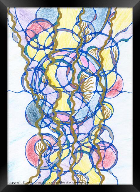 Hand-drawn neurographic illustration Framed Print by Julia Obregon