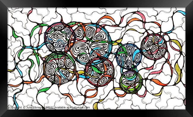  Hand-drawn neurographic illustration Framed Print by Julia Obregon