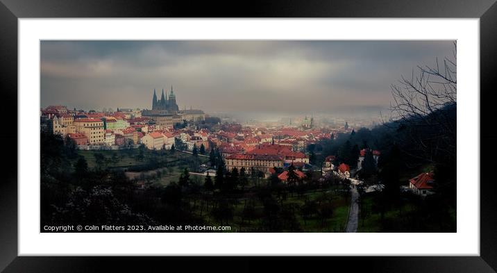 Prague skyline Panorama  Framed Mounted Print by Colin Flatters