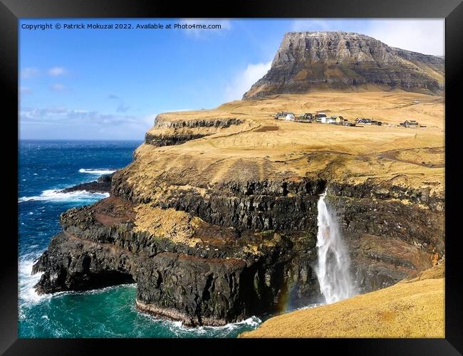 Gasadalur Waterfall Faroe Islands Framed Print by Patrick Mokuzai