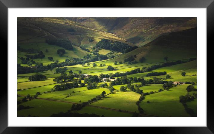 Edale green fields, Peak District Framed Mounted Print by Alan Wise