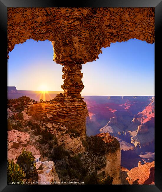 The Sun Sets over the Grand Canyon Framed Print by Dina Rolle
