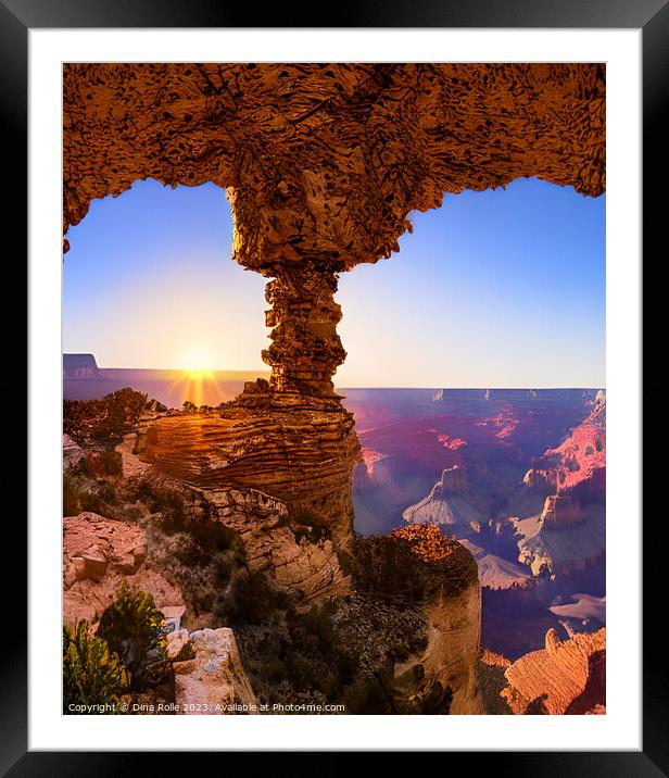 The Sun Sets over the Grand Canyon Framed Mounted Print by Dina Rolle