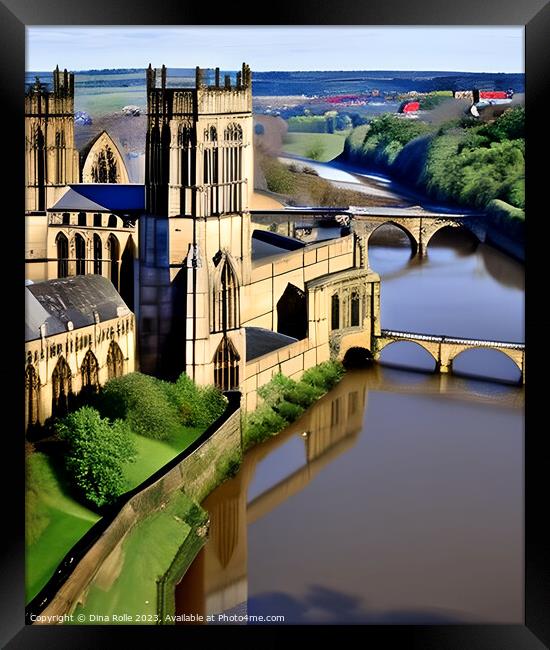 Durham City Cathedral View Framed Print by Dina Rolle