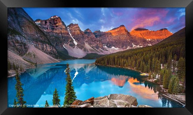 Moraine Lake, Canada Framed Print by Dina Rolle