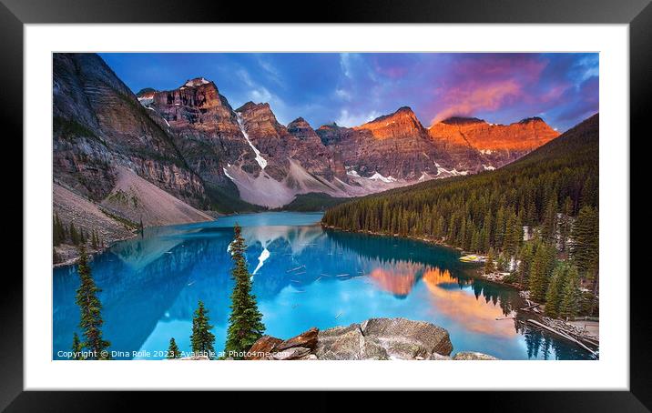Moraine Lake, Canada Framed Mounted Print by Dina Rolle