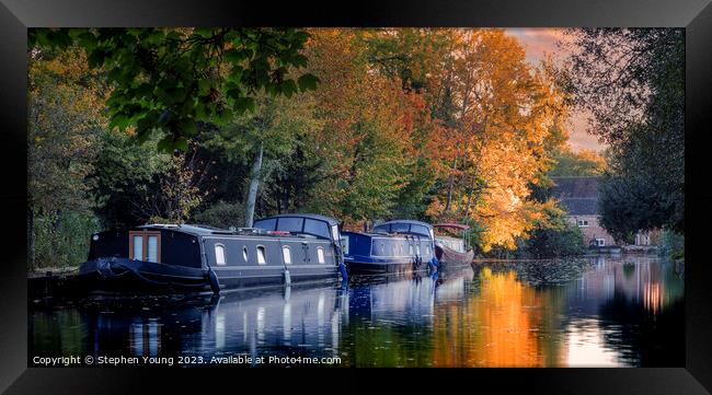 Kennet and Avon Canal in Autumn Framed Print by Stephen Young