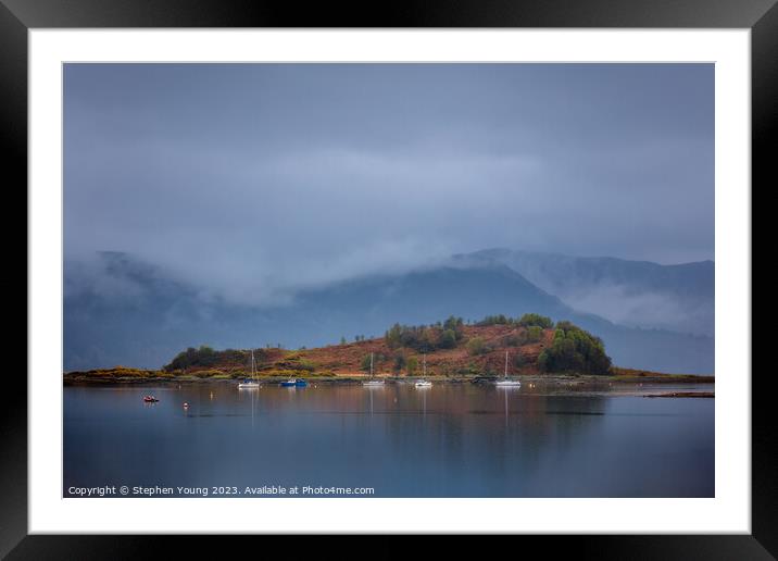 Slumbay Harbour, Lochcarron, West Coast of Scotlan Framed Mounted Print by Stephen Young