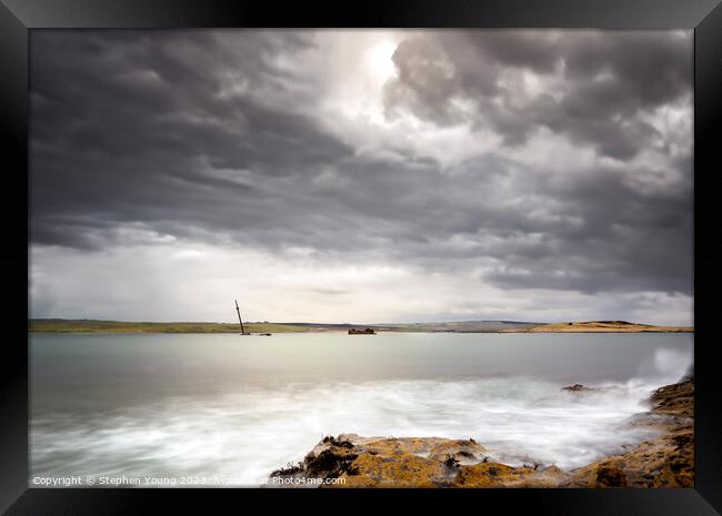 Passing Storm of Orkney Framed Print by Stephen Young