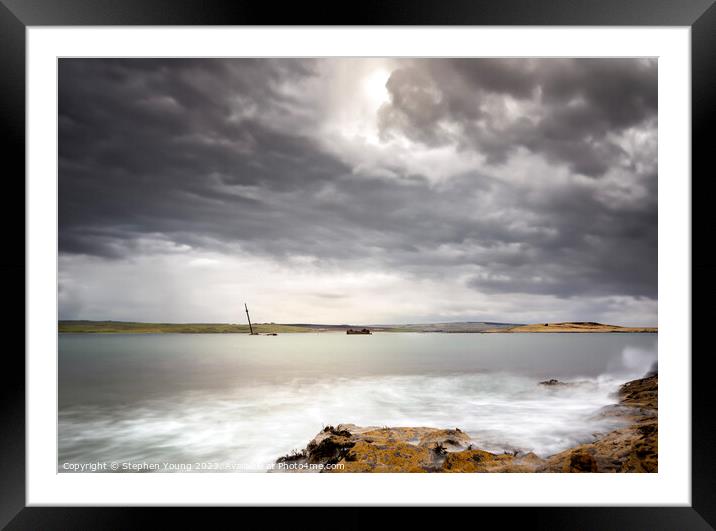 Passing Storm of Orkney Framed Mounted Print by Stephen Young