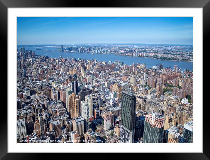 The Iconic NYC Skyline on a Clear Day Framed Mounted Print by Stephen Young