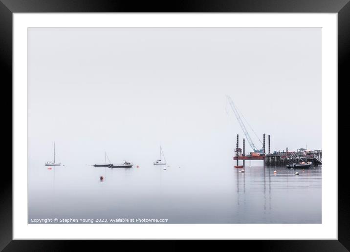 Swanage Sea Mist Framed Mounted Print by Stephen Young