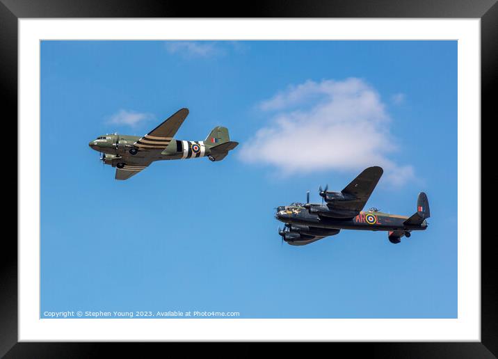 C-47 Dakota - Avro Lancaster Framed Mounted Print by Stephen Young