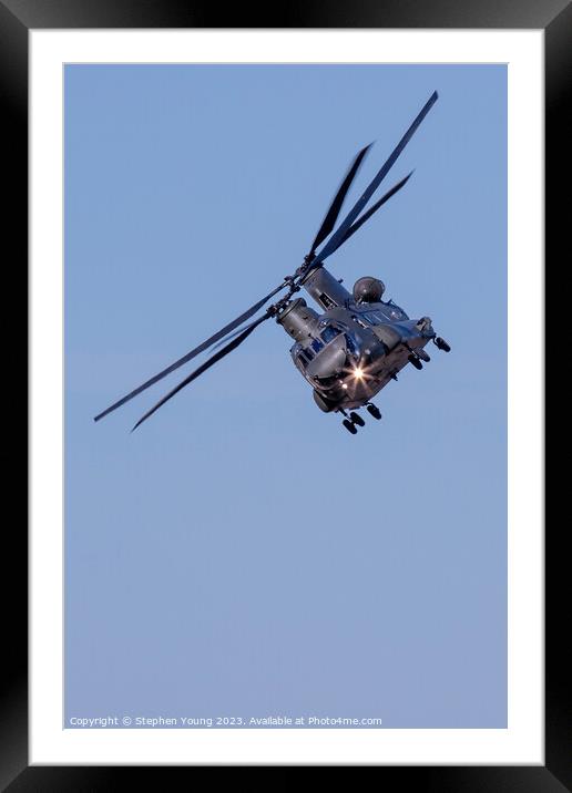 Chinook Helicopter Framed Mounted Print by Stephen Young