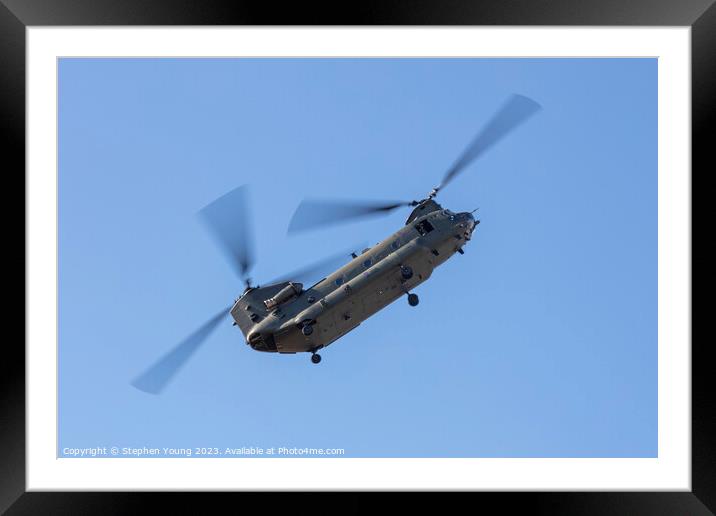 Chinook Helicopter Framed Mounted Print by Stephen Young