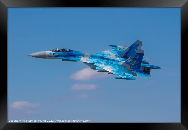 Ukrainian SU-27 Flanker Framed Print by Stephen Young