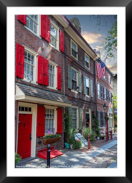 Philadelphia's Charming Old Townscape Framed Mounted Print by Stephen Young