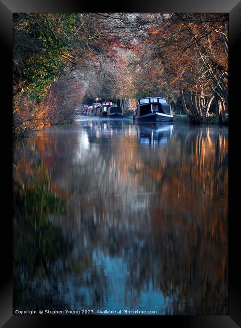 Transitional Beauty: Kennet and Avon Canal in Late Autumn Framed Print by Stephen Young