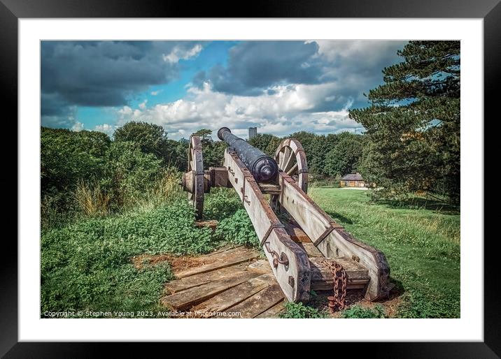 Canon at Basing House - A Captivating Shot toward Basingstoke Framed Mounted Print by Stephen Young