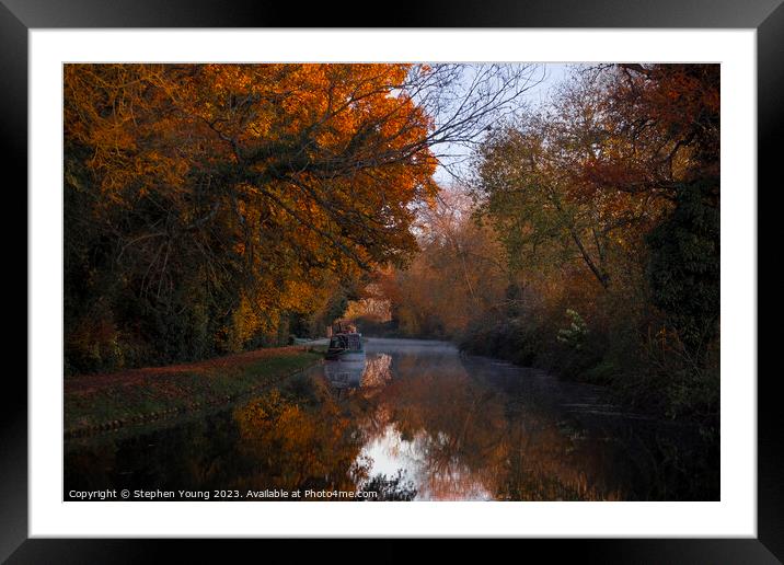 Autumn Dan on the Kennet and Avon Canal, England Framed Mounted Print by Stephen Young