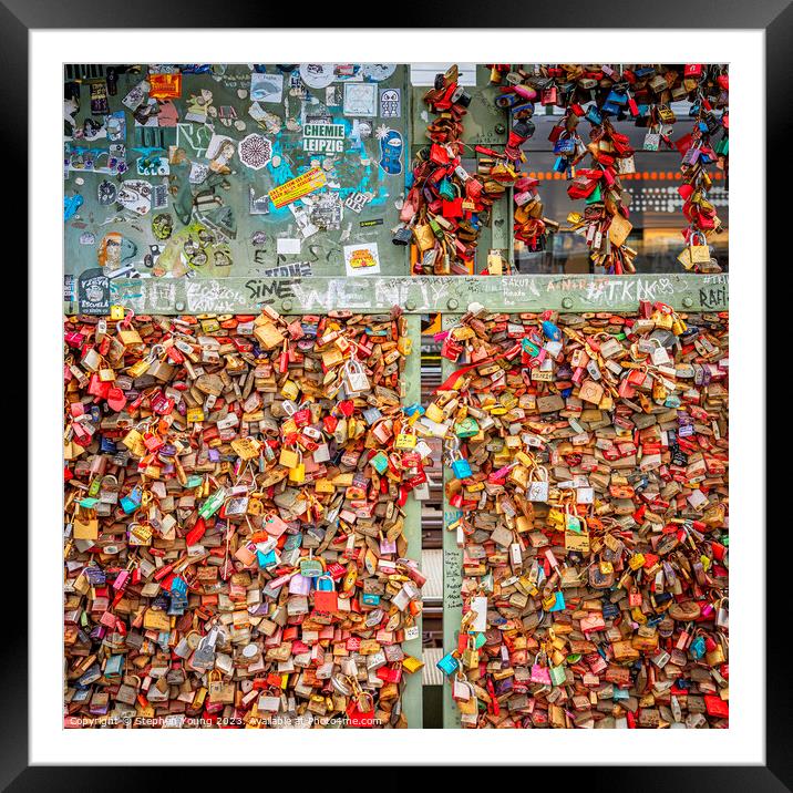 Love Padlocks on the Hohenzollern Bridge, Cologne, Germany Framed Mounted Print by Stephen Young