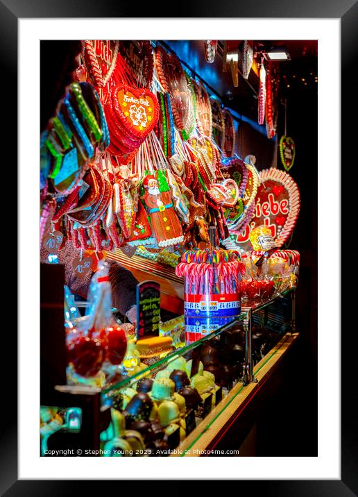 Christmas Market Candy Framed Mounted Print by Stephen Young
