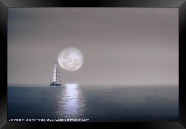 Moonlight Shadow Framed Print by Stephen Young