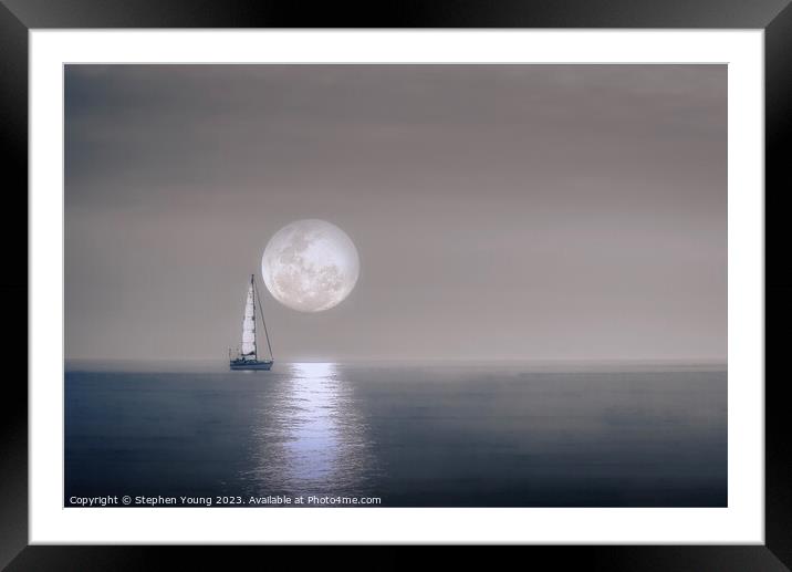 Moonlight Shadow Framed Mounted Print by Stephen Young