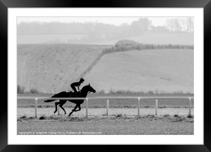 Horse and Rider Galloping Framed Mounted Print by Stephen Young