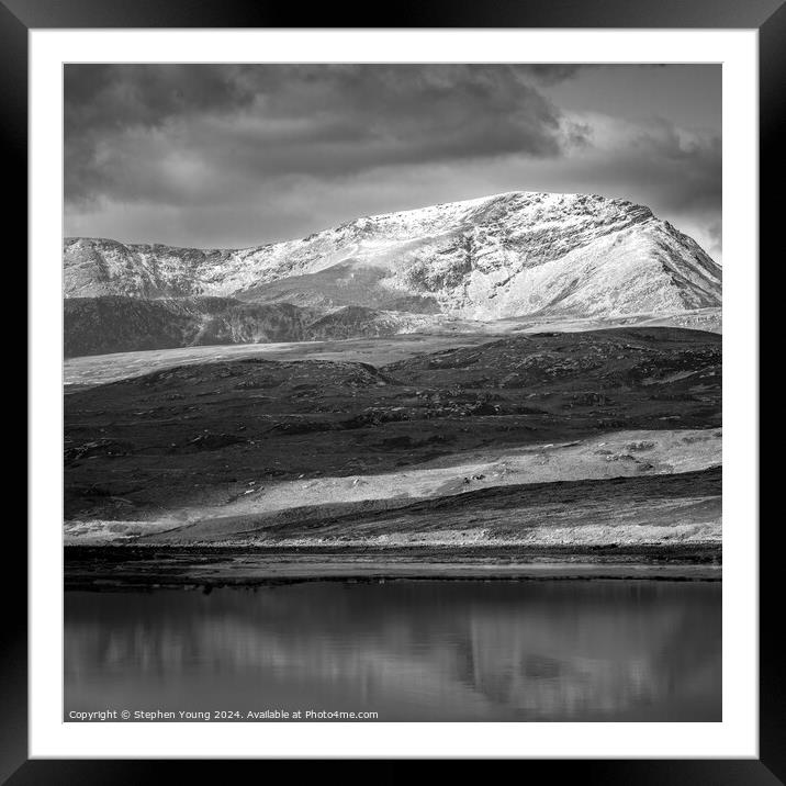 Snow Capped Mountain Sottish Highlands Framed Mounted Print by Stephen Young