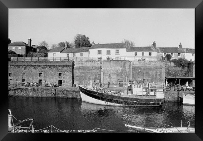 Charlestown Harbour, Cornwall, UK Framed Print by Stephen Young
