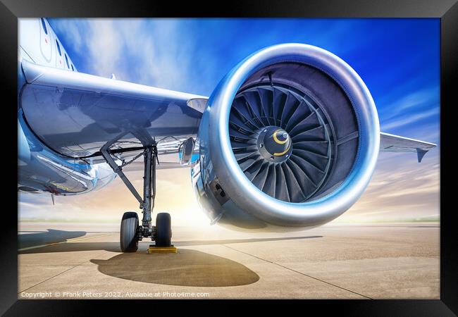 jet engine of an modern airliner Framed Print by Frank Peters