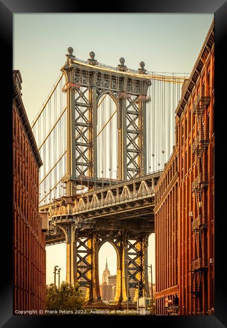 manhattan bridge, new york Framed Print by Frank Peters